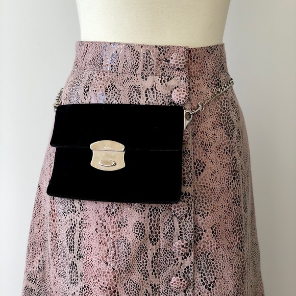 Prada Handbags - Prada Black Suede Belt Bag Mini Purse